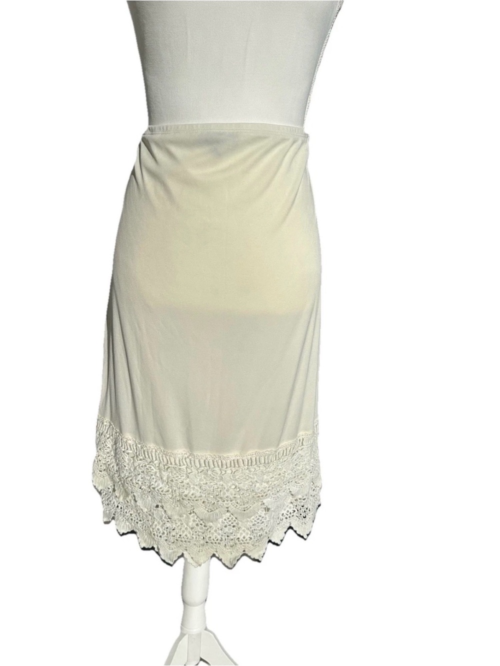 XL Ivory Lace Trim Half Slip
